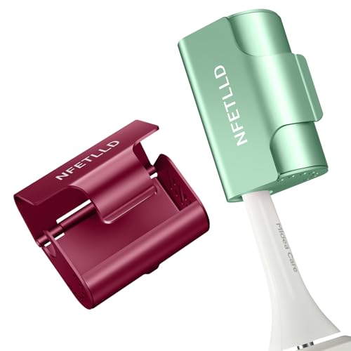 Aluminum Alloy Toothbrush Cover Cap, Long-lasting Toothbrush Head Covers Travel Toothbrush Protector Case for Electric and Manual Brushes, 2 Pcs, Red+Green - color: Red+Green