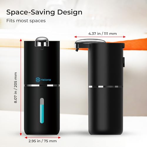 Automatic Liquid Soap Dispenser, Black | IPX5 Waterproof 12.8oz / 380mL Capacity 4 Adjustable Liquid Levels USB-C Rechargeable Long-Lasting Battery - color: Black (Liquid)