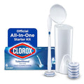 Clorox 03191CT Toilet Wand Disposable Toilet Cleaning Kit: Handle, Caddy & Refills, White (Case of 6) - size: 1 Count (Pack of 1)