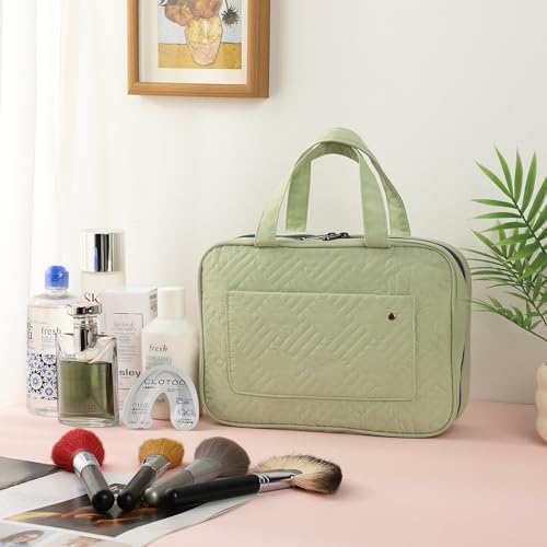 Ms. Pen- Travel Toiletry Bag Organizers, Green | Makeup Travel Bag for Toiletries with Hanging Hook, Water-Resistant