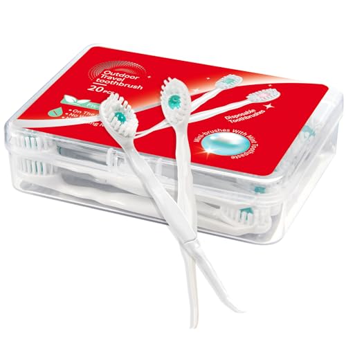 Mini Disposable Toothbrushes with Toothpaste and Toothpick, Tongue Cleaners, Reduce Bad Breath, Tongue Scraper, Prepasted Toothbrush, Pick for Work or Travel (Mint, 20pcs) - color: Mint