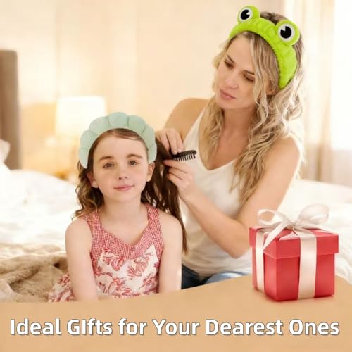7 Pcs Spa Set, Facial Spa Headband and Wristband Set, Skincare Headband, College Style Girl Gift, Hair Accessories for Women and Girls (Green) ﻿ - color: Green