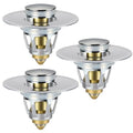 Tgosomt Bathroom Sink Stopper 3 Pack, Bathroom Sink Drain Strainer, Revolutionary Bathroom Accessories and Essentials (Brushed Nickel) - color: Brushed Nickel, size: 3 Pack