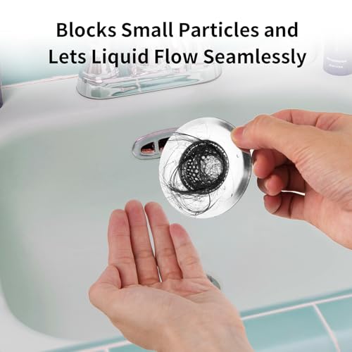 ChefBee Bathroom Sink Drain Strainer - 2PCS 1.22” Stainless Steel Bathtub Shower Tub Drain Cover Hair Catcher, Anti-clogger Filter Plug for Mop Pool, Utility Washbasin, RV Sink