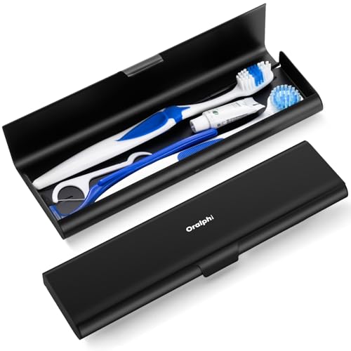 Wider Aluminum Toothbrush Travel Case, Portable Travel Toothbrush Holder, Durable Manual Toothbrush Box Container for Traveling, Bathroom, Camping, Business Trip, Black - color: Black, size: 1 Pack (Large)