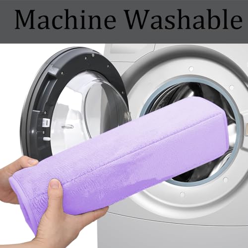 RUN HELIX Lavender Bathroom Rug Set 3 Pieces Ultra Soft, Striped Non Slip Memory Foam Toilet Mat, Absorbent Plush Shaggy Bath Mats for Bathroom, Bedroom, Kitchen - color: Lavender