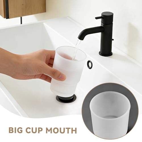 Frosted Glass Tumbler Cup, Bathroom Rinsing Cup & Drinking Glass, Fits for Toothbrush and Toothpaste Holder - color: Mattes Finish