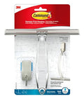 Command Bath Shower Small Water-Resistant Adhesive, Satin Nickel, 1 lb Capacity, 1 Squeegee, 1 Hook, 2 Strips, BATH32-SS-ES Caddy - size: 0