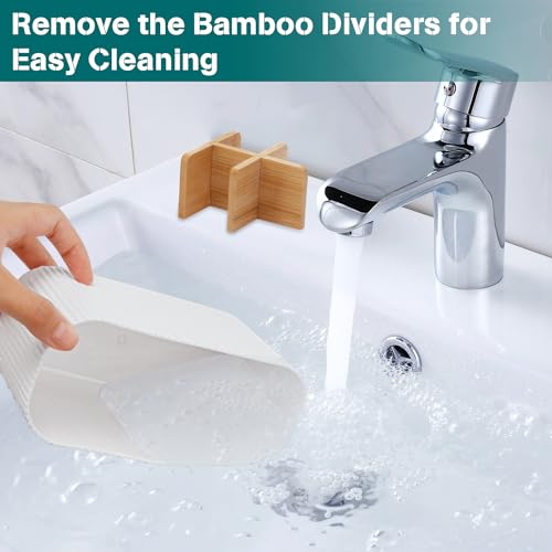 GFWARE White Toothbrush Holder - Bamboo Toothbrush Holders for Bathrooms Electric Toothbrush Holder Organizer Kids Toothbrush Holders for Bathrooms Countertop - color: White