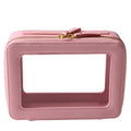 SANHECUN Toiletry bag waterproof cosmetic organizer with handle large opening for travelling (Pink) - color: Pink