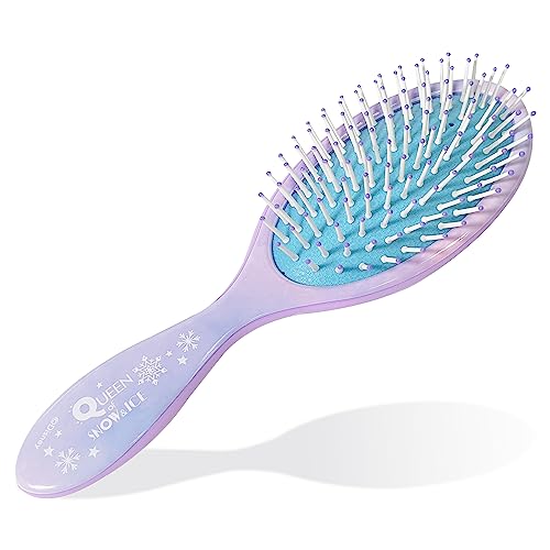 Frozen Princess Elsa Hair Accessory 5 Pcs Set - 1 Regular 9 inch Frozen Hairbrush & 4 Frozen Scrunchies - Detangling Brush & Elastic Hair Ties Ropes for Girls, Ages 3+ - color: Elsa 5 Piece Hair Accessories