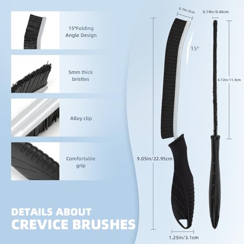 TQRR 3Pcs Hard Bristle Crevice Cleaning Brush, Scrub Brush, Kitchen Sink Cleaning Brush, Grout Brush, Corner Brush Cleaning Tools for Toilet, Bathroom, Gap, Home, Household, Window (3, Grey) - color: Gray