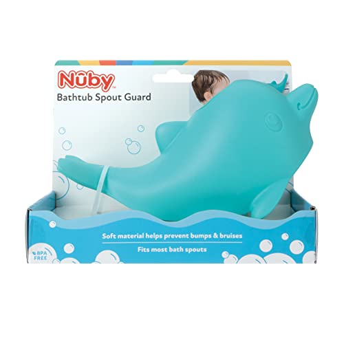 Nuby Bathtub Safety Spout Guard - Compatible with Most Standard Faucets - Bath Toys - Dolphin, (Pack of 6) - style: Dolphin (Pack of 6)