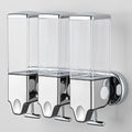 No-Drill 3 Pack 500ml Wall Mounted soap Dispenser for Bathroom and Kitchen, Shampoo and Conditioner Dispenser Drill Free with Adhesive (Clear-3) - color: Clear-2