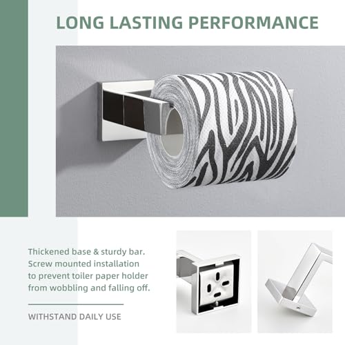 Toilet Paper Holder, Angle Simple SUS304 Stainless Steel Bathroom Tissue Holder, Open Arm Toilet Paper Roll Hanger Wall Mount, Polished Chrome - color: Polished Chrome