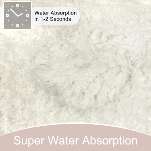 AROGAN Cream White Luxury Long Bathroom Runner Rug 24×17 Inch, Soft and Absorbent Non Slip Bath Mat, Rubber Backing Quick Dry Rugs Carpets, Machine Washable Plush Mats for Shower Floor - color: Cream White, size: 1'5" X 2' (24" X 17")