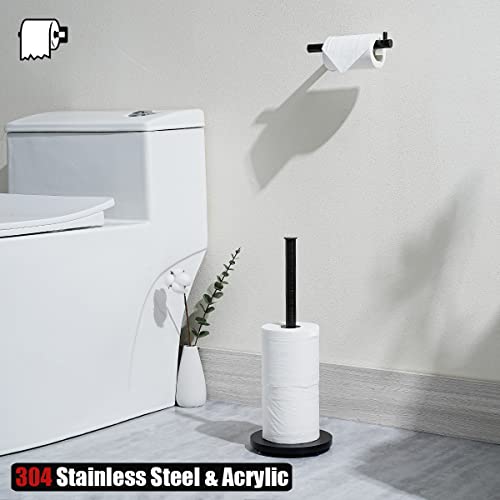 JQK Toilet Paper Storage Stand Oil Rubbed Bronze, 304 Stainless Steel Thicken 0.8mm Tissue Reserve Holder Dispenser for Bathroom, ORB, TPS180-ORB - color: Oil Rubbed Bronze & Black Base