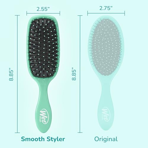 Wet Brush Shine Enhancer, Aqua, Natural Boar Bristles with Ultra-Soft IntelliFlex Technology, Leaves Hair Shiny and Smooth, Detangling Brush for All Hair Types, For Women, Men, Wet & Dry Styling - color: Amazon Aqua, size: 1 Count (Pack of 1)