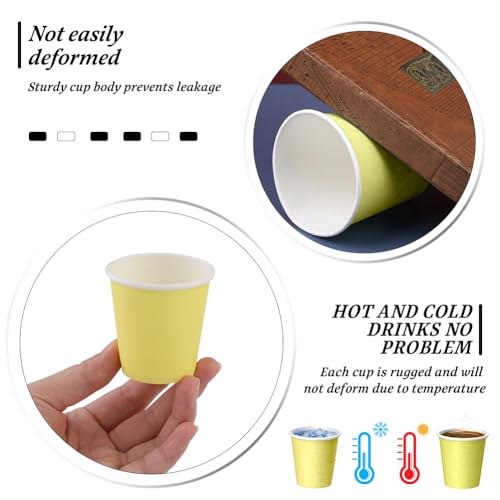 100 Pack 3oz Yellow Paper Cups,Mouthwash Cups, Disposable Bathroom Cups,Small Paper Cups 3oz Ideal for Bathroom, Supermarket, Birthday Party, Picnic and BBQ - color: Yellow, size: 100 Count