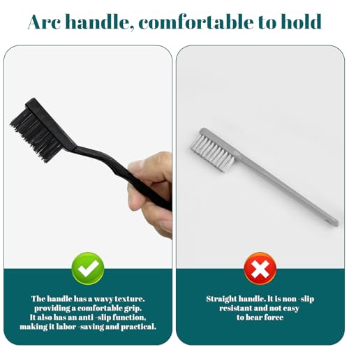 15 PCS Mini Nylon Brush Set，Masonry Brush Nylon Bristle | for Cleaning Welding Slag and Rust，Curved Handle Brush (Nylon, 15) - style: Nylon