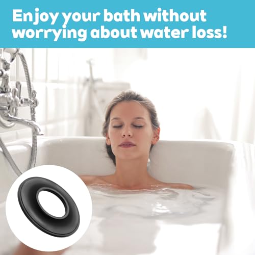 5 PCS Universal Tub Stopper Gasket, Replaces Stoppers Bathtub Drain Gaskets, High Elastic Rubber Seal Tub Stopper Gaskets for Tubs Drain Assemblies (Black)