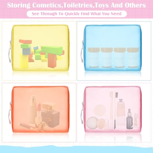 8 Pack TSA Approved Travel Toiletry Bags Frosted Translucent Leak-proof Cosmetic Makeup Bags for Women Men Travel Organizer Airport Security(Pastel,8.5 x 6.3 x 2.9 Inch) - color: Pastel, size: 8.5 x 6.3 x 2.9 Inch