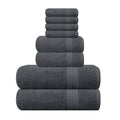 GLAMBURG Ultra Soft 8-Piece Towel Set - 100% Pure Ringspun Cotton, Contains 2 Oversized Bath Towels 27x54, Hand 16x28, 4 Wash Cloths 13x13 Ideal for Everyday use, Hotel & Spa -Charcoal Grey - color: Charcoal Grey, size: 8 Piece Towel Set
