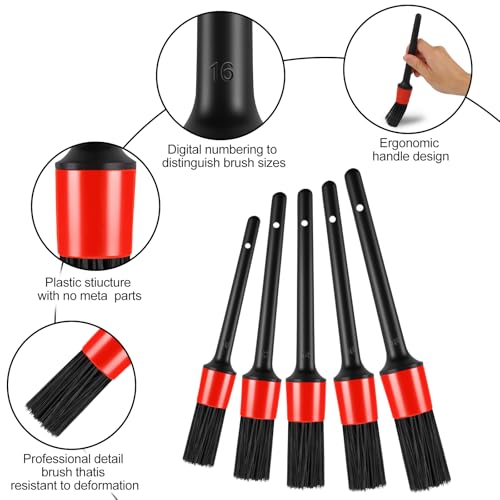 REGUICORP 13PCS Car Detailing Brush Set, Car Detailing Brush Kit, Ultra No Soft Scratch Detailing Brush, Car Cleaning Brushes for Interior or Exterior - Professional Dusting Cleaning Supplies