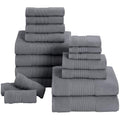 Modern Threads Air Cloud 18-Piece Towel Set - 100% Zero-Twist Cotton, 500 GSM, Quick Dry & Plush, Charcoal - color: Charcoal, size: 18 Pcs Towel Set