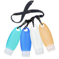 Refillable Bottles Leak Proof Camping Travel Containers with Shower Lanyard,3oz TSA Approved Squeezable Silicone Travel Tube Set for Gym Shampoo Lotion Soap - color: Color 1