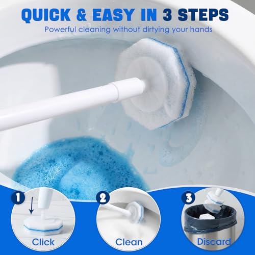 120 Count Toilet Stick Refills,Disposable Toilet Brush Refills Compatible with Clorox Toilet Stick,Upgrade Fiber Cleaner Heads,Secure Lock No Slip,Odor Neutralizing(Not Included Brush Rod) - size: 120 Count