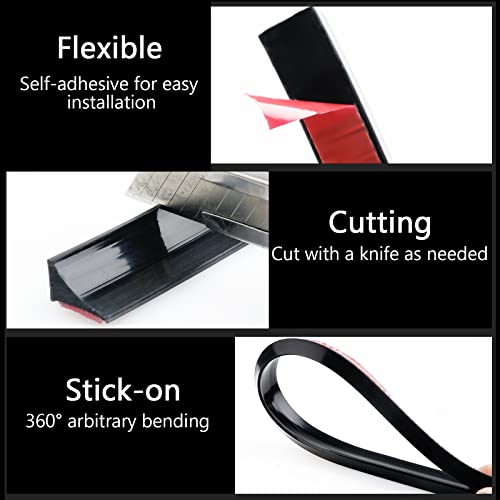 New Collapsible Shower Threshold Water Dam, Self Adhesive Silicone Waterproof Barrier Bathroom and Kitchen Water Strip Dam Shower Guard for Dry And Wet Separation Caulk Seal Strip Edge Trim(Black) - color: Black, style: 67Inch