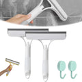 3 in 1 Window Cleaning Scraper, Squeegee with Sprayer, All-in-One Glass Cleaner Tool with Sponge & Rubber Blade for Shower Doors, Mirrors, Car Windows & Home Use - color: White * 2