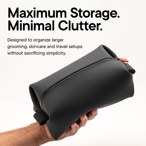 TOOLETRIES The Koby Dopp Kit Toiletry Bag – Original 10”x 6”x 6”, Charcoal | Compact silicone leak-resistant travel toiletry bag with a heavy-duty zipper that's easy to clean. - color: Charcoal, size: Original 10" x 6" x 6"