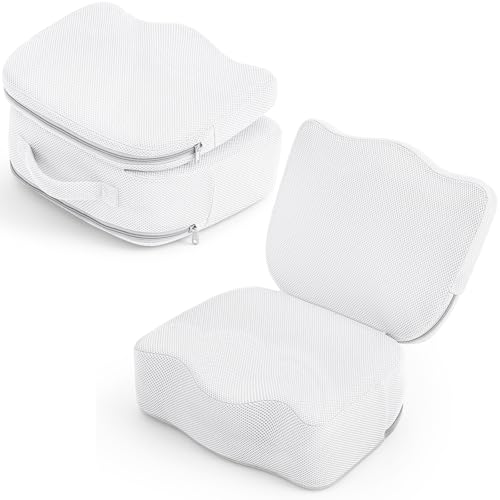 Yerliker 1 Pcs Foldable Hot Tub Booster Seat for Adults Adjustable 2 Heights up to 6.3", Weighted Booster Seat 3D Air Mesh Hot Tub Accessories Quick Dry Micro Dot Non Slip for Spa Bathtub Pool (White) - color: White