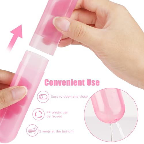 6 Pack Travel Toothbrush Case, Breathable Portable Toothbrush Holder, Plastic Toothbrush Cover Container for Couples Valentine Gifts, Traveling, Bathroom, School, Home, Business, Camping - color: Red+Blue+Orange+Purple+Pink+Lucency
