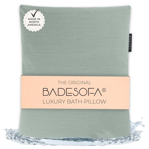 BADESOFA® Luxury Bathtub Pillow L in Green, Quick Drying Technology | Large Bath Pillow for Therapeutic Neck and Back Support, Premium Full Body Bath Tub Cushion, Luxury Spa Gift - color: Green, size: Large (Single Pillow)