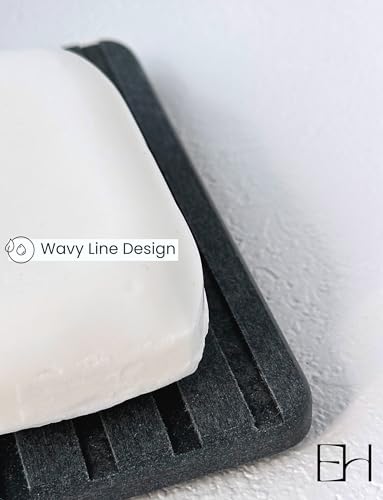 Diatomite Stone Soap Dish, Water Absorbing Drying Tray Soap Holder | Fast drying bar soap holder and water absorbing stone tray for sink, bathroom shower, kitchen, and soap dispenser. - color: Gray