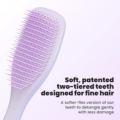 Tangle Teezer Fine Ultimate Detangler Brush for Fine Hair, Hypnotic Heather | Patented two-tier, soft-flex teeth detangles & reduces breakage on wet or dry hair; Shower-friendly hairbrush for fine hair - color: Hypnotic Heather, size: Regular
