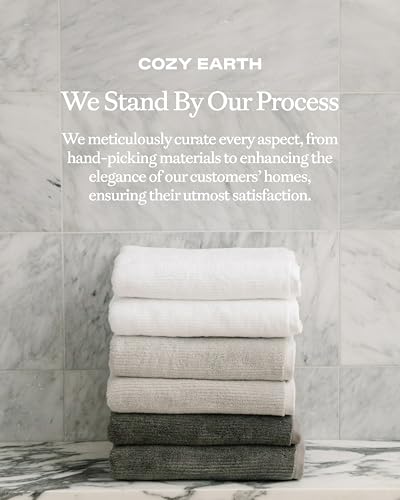 Cozy Earth Ribbed Bath Sheet Set - 60% Cotton 40% Viscose from Bamboo Bath Sheets - Soft & Absorbent Textured Ribbed Pattern - 2 Pack Charcoal - color: Charcoal, size: Bath Sheet