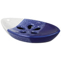 Ceramic Soap Dish with Self Draining Tray for Bathroom, Kitchen (Blue No.3), 6.25 x 3.75 x 1 inches (LxWxH) (1111) - color: Blue No.3