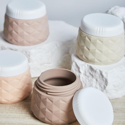 Silevoler Travel Size Containers for Toiletries, 1.7oz TSA Approved Travel Size Toiletries Silicone Cosmetic Cream Jars, Leak-Proof Refillable Containers W/Clear Bag (CREAM, 3OZ) - color: CREAM