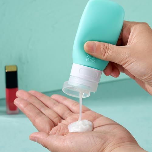 INSFIT Travel Bottles for Toiletries, TSA Approved 3oz Travel Size Containers, BPA Free Leak Proof Squeezable Silicone Tubes for Shampoo Conditioner Lotion Body Wash with Labels - color: #1 2oz, size: 2 Ounce