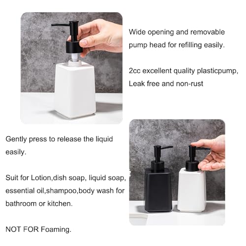 10OZ Matte Ceramic Soap Dispenser for Bathroom Liquid Hand Dish Pump Soap - color: Matte