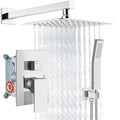 Aolemi Shower Faucet Set Rain Shower System with Handheld Spray Bathroom Shower Combo Rough-in Valve and Shower Trim Kit Included Polish Chrome 8 Inch Wall Mount Shower Head - color: Polish Chrome, size: 8 Inch Wall Mount Shower Head