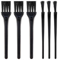 Mini Cleaning Brushes, 6 Pack Nylon Detail Brushes, 4.3 Inch | Nylon Bristles, Pink Handles, For Shavers, Razor Heads, Trimmers, Mug Lids, Keyboards, Small Crevices - color: Black