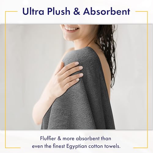 Alusa Home 100% Organic Luxury Bath Sheets - GOTS Certified - Extra Large 35x70 Inches (Pack of 2) Zero-Twist, Long-Staple Cotton Bath Sheet Set (Granite Grey) - color: Granite Grey, size: 2pc Bath Sheets