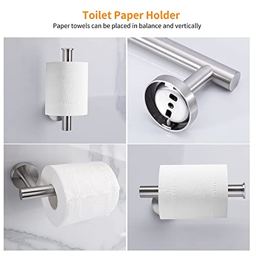 Cilee 10 Piece Brushed Nickel Bathroom Accessories Set, 16 inch Brushed Nickel Bathroon Hardware Set Towel Bar Ring Toilet Paper Holder Robe Towel Hook SUS304 Stainless Steel - color: Brushed Nickel, size: 16inch