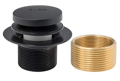 Artiwell Tip-Toe Bathtub Drains Trim Set with Two-Hole Overflow Faceplate, Replacement Bath Drain Trim Kit with 2-Hole Overflow Faceplate and Universal Fine/Coarse Thread (MATT Black) - color: Matt Black