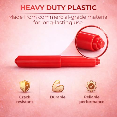 Red Toilet Paper Holder Spring Rod | Toilet Paper Roller Replacement | Standard & 7 Inch Size Toilet Paper Holder Replacement Rod | Roll Extender fits Extra Large Bathroom Tissue Rolls - color: Red